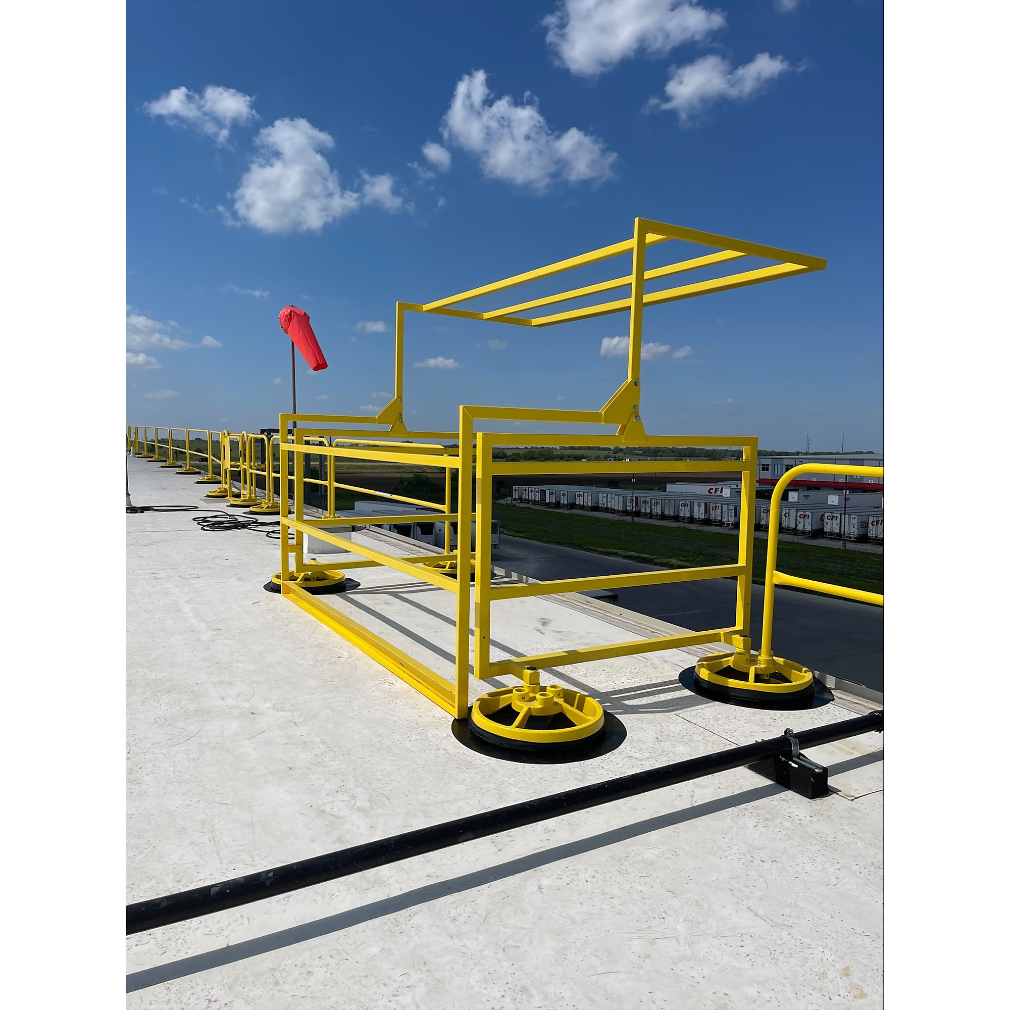 Safety Rail Co. Mezzanine Gate — Double Pallet — Powdercoat Yellow — OSHA Compliant — Made in USA
